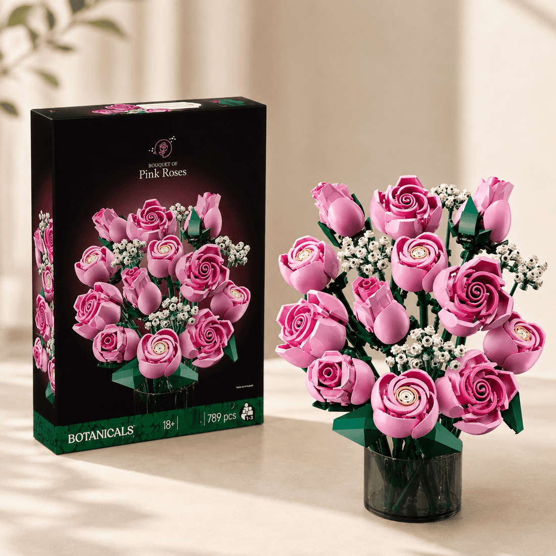 LEGO Botanicals vs Building Block Bouquets: Price Per Piece Tested – Petaloo Pink Rose building block kit