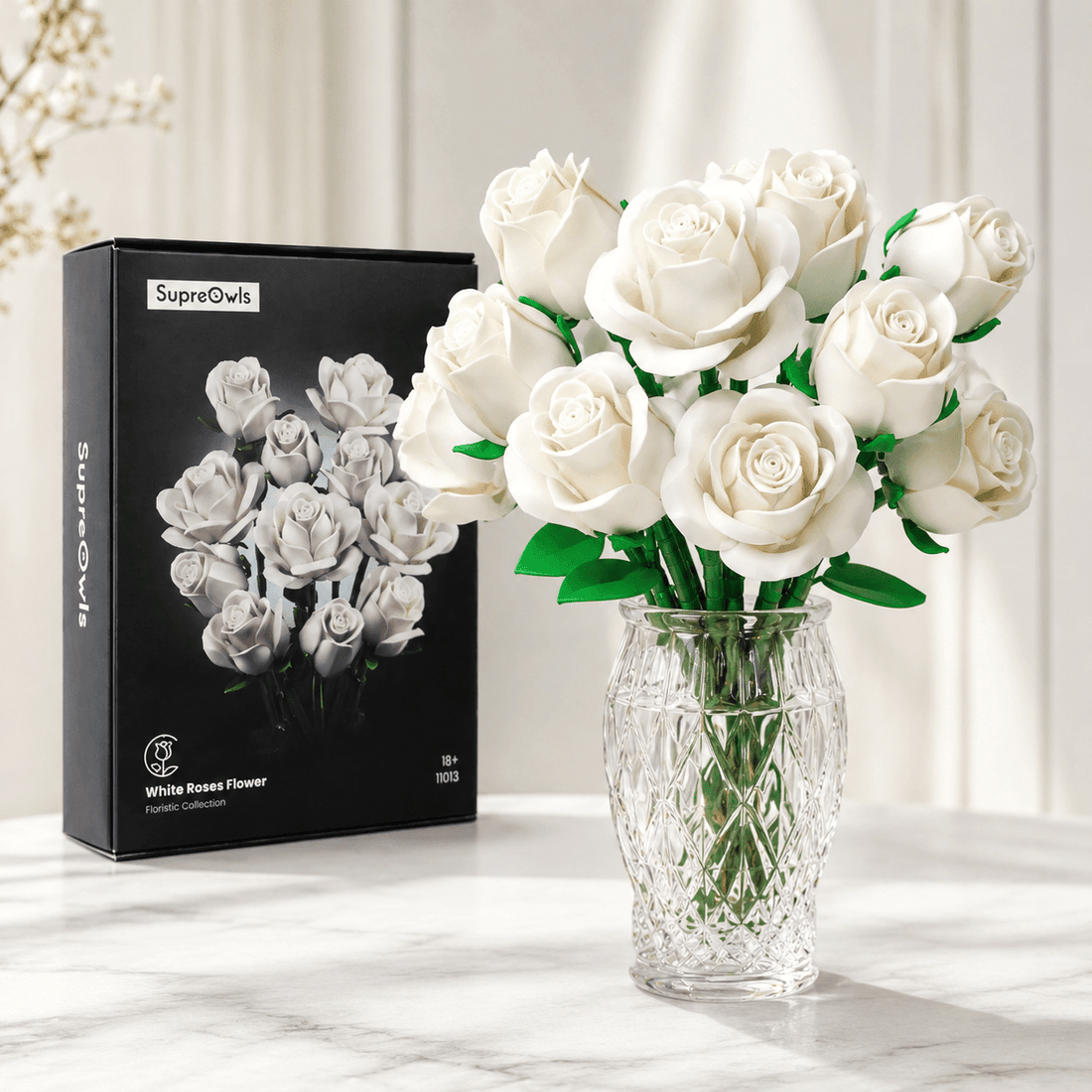 White Rose Meaning: Purity and New Beginnings – Petaloo White Rose Bouquet building block kit