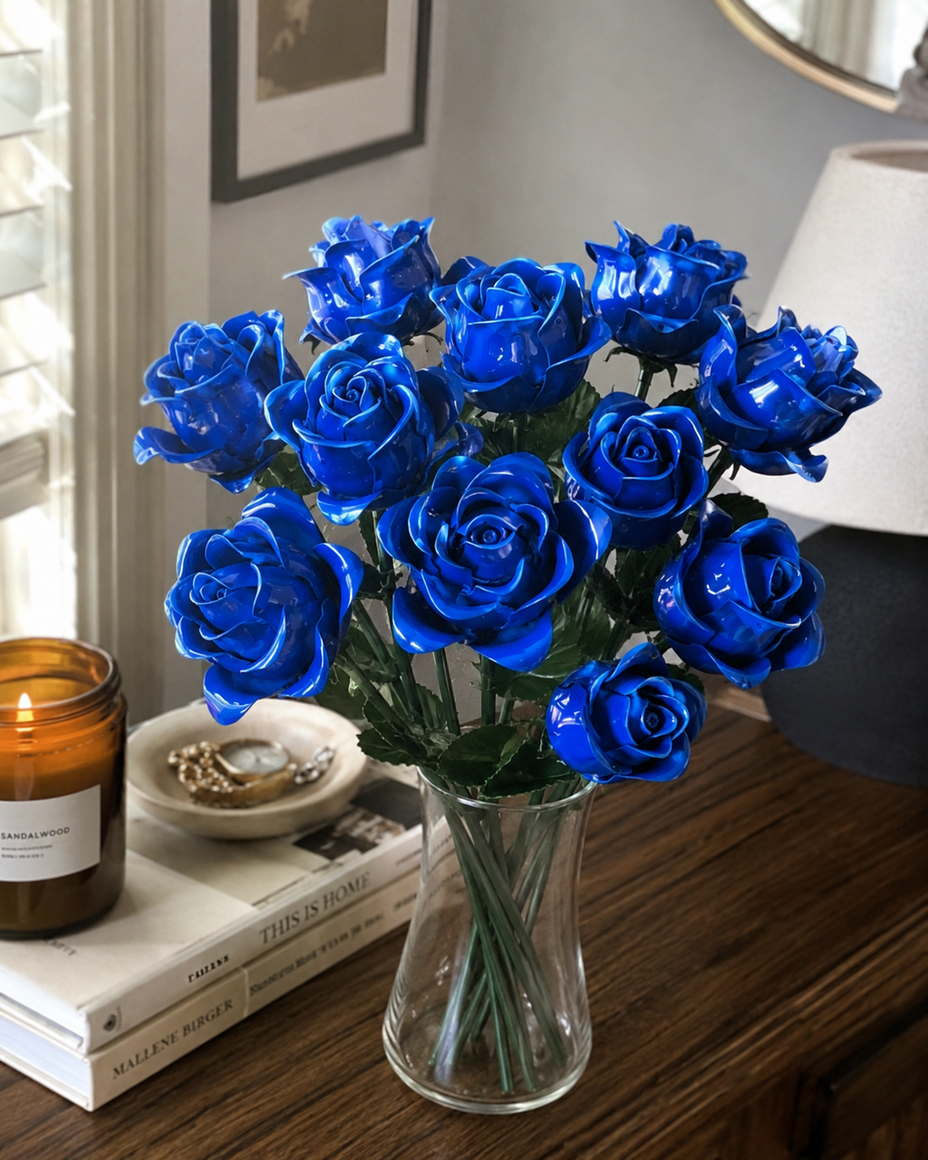 Blue Rose Bouquet Kit – rare blue rose DIY flower building set gift by Petaloo