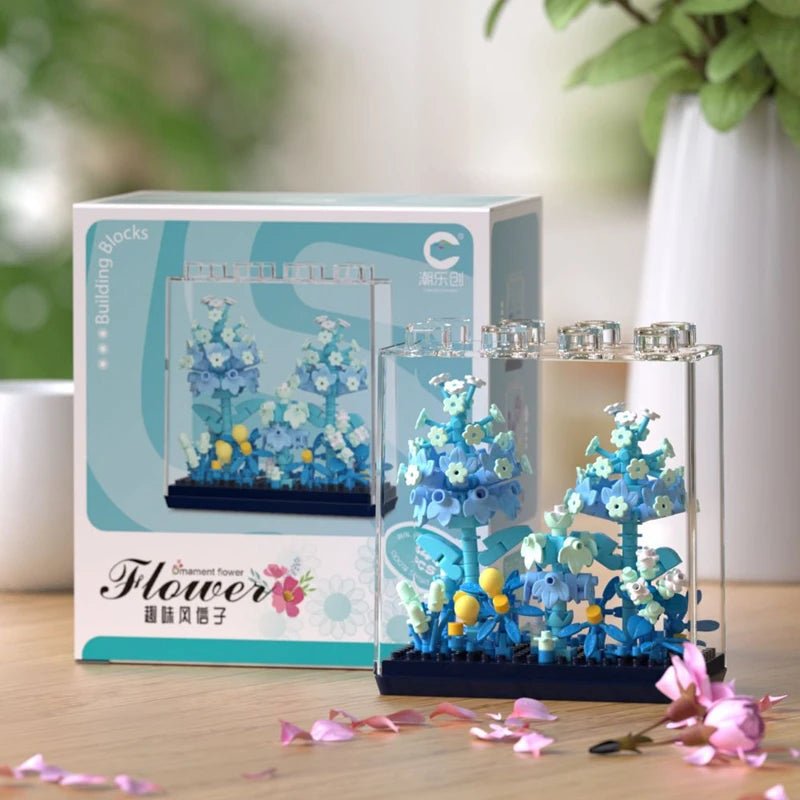 Red Rose acrylic display box building blocks – DIY flower kit by Petaloo
