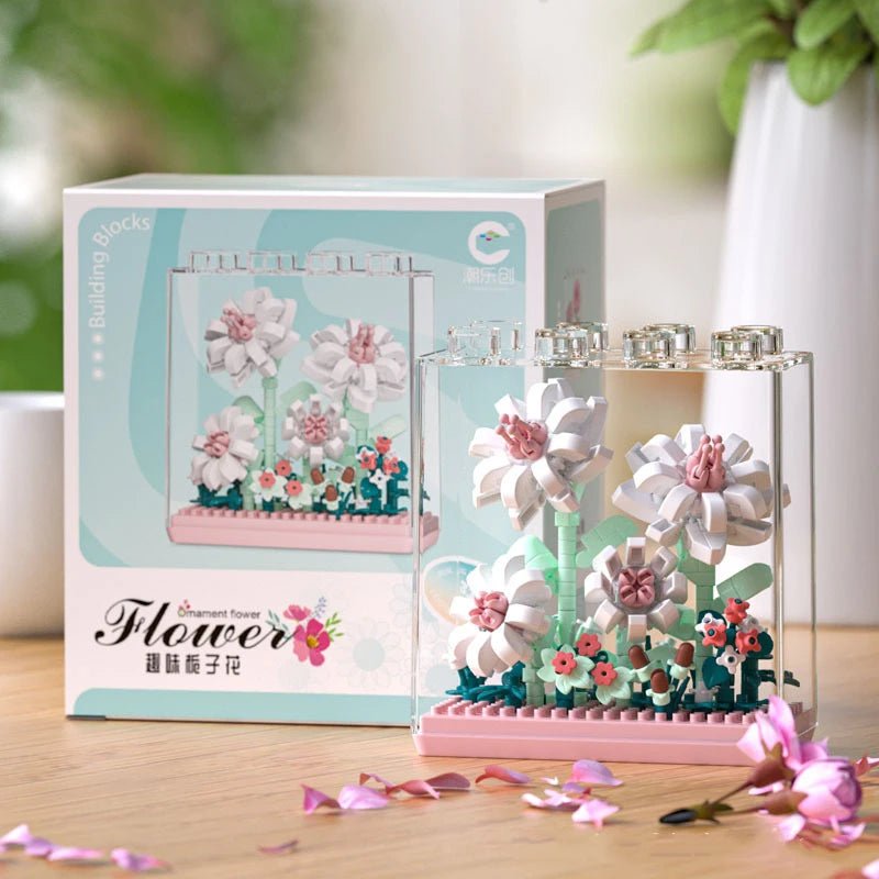 White Daisy DIY acrylic flower building block kit - Petaloo