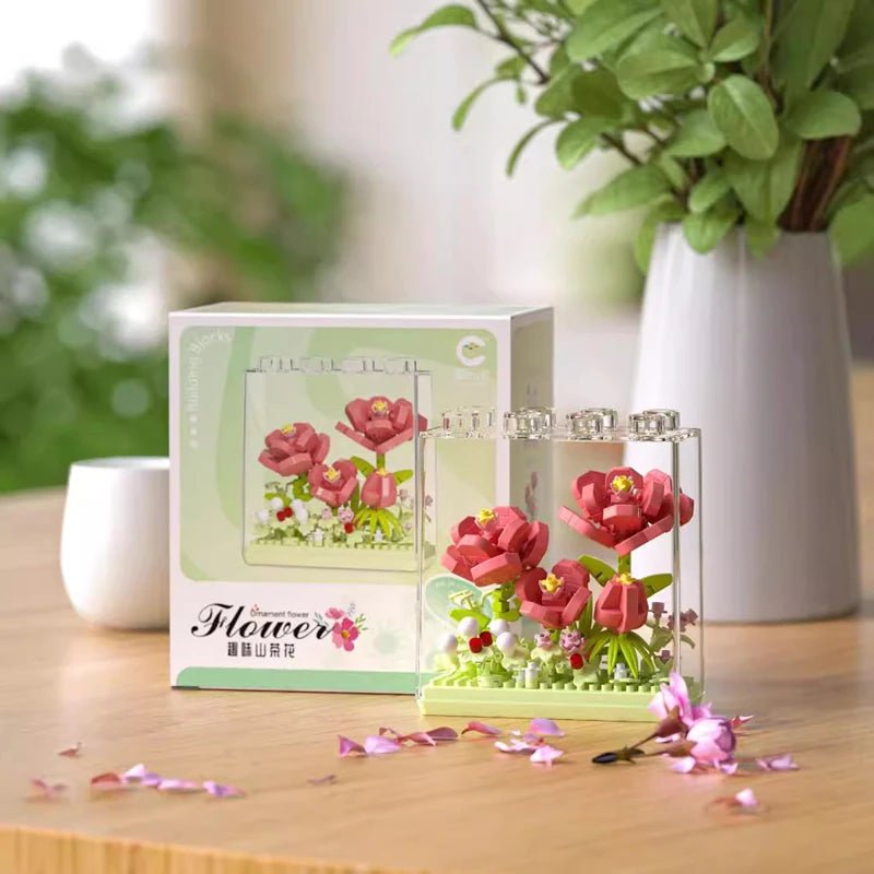 Pink Peony DIY acrylic flower building block kit - Petaloo