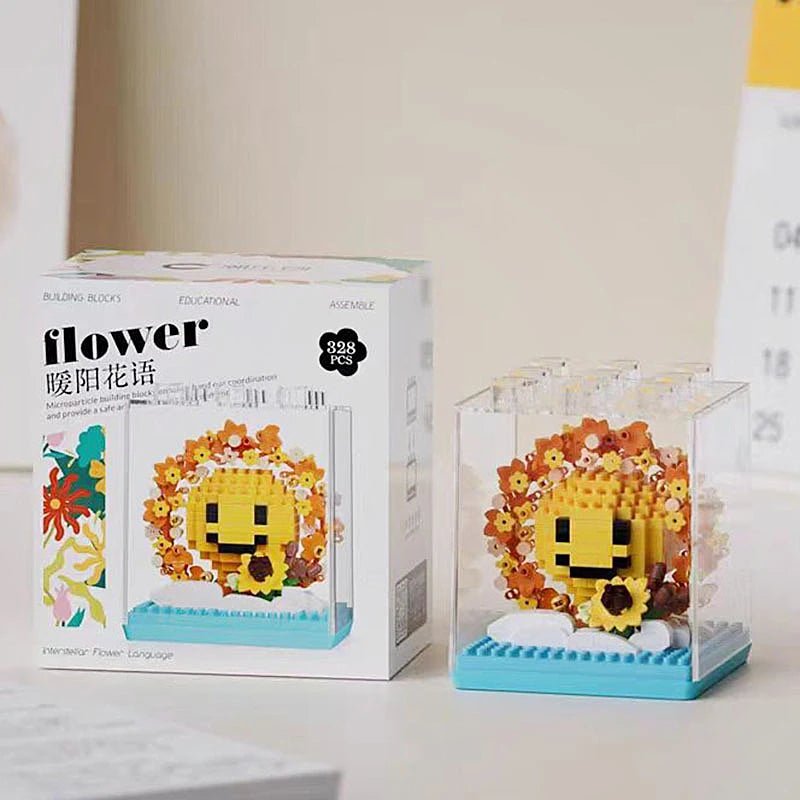Sunflower Lion DIY acrylic flower building block kit - Petaloo