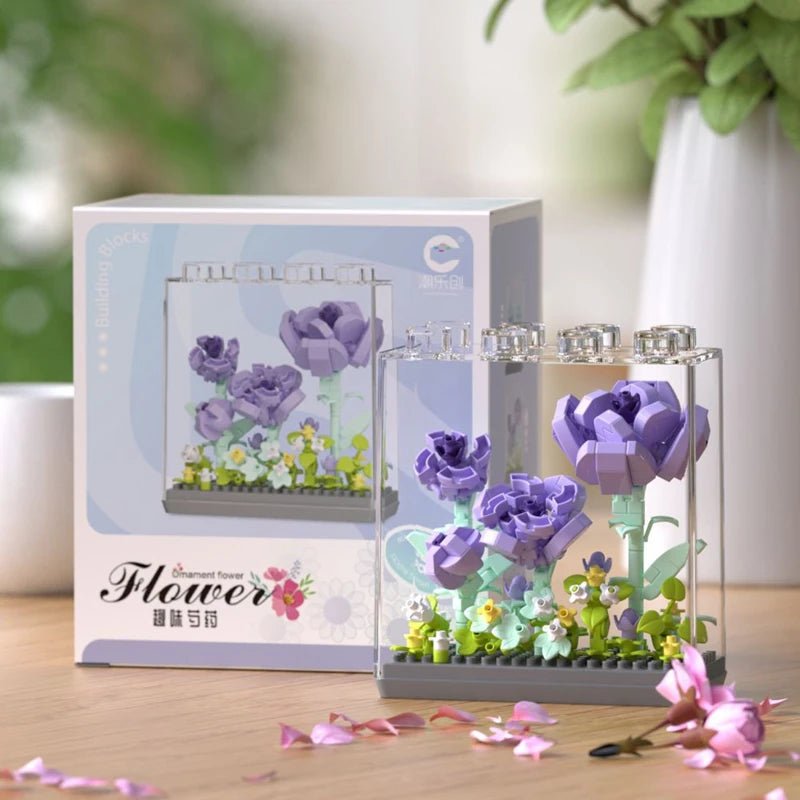 Purple Tulip DIY acrylic flower building block kit - Petaloo