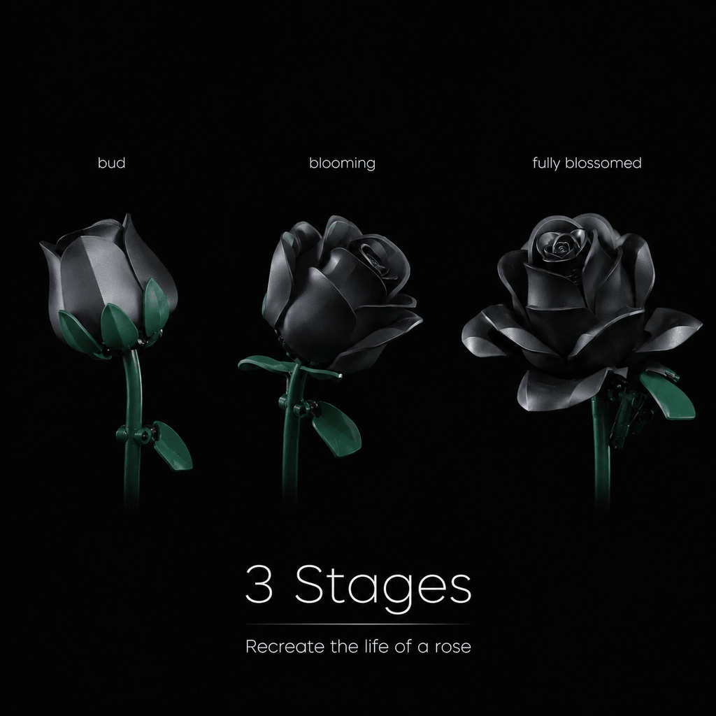 Black Rose Bouquet Kit – lifestyle display dark dramatic rose bouquet by Petaloo