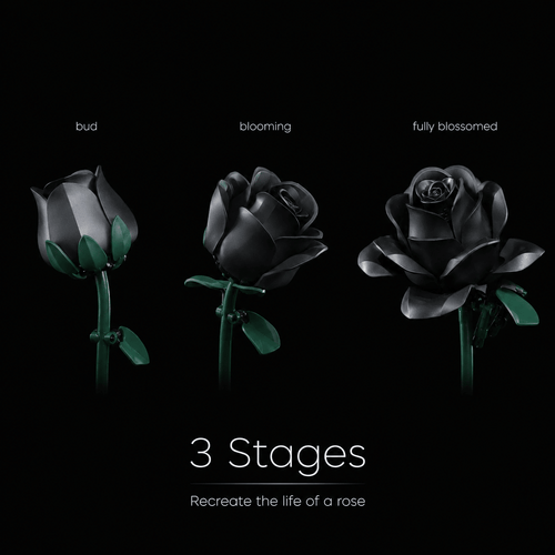 Black Rose Bouquet Kit – lifestyle display dark dramatic rose bouquet by Petaloo