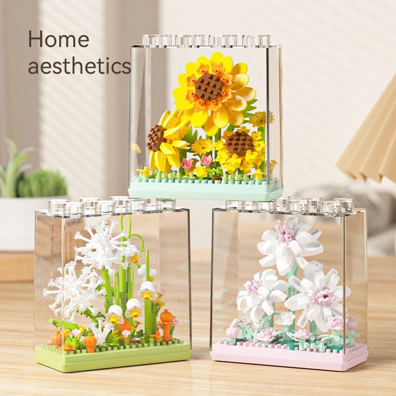 DIY micro block flower display – Bloom Display Kit romantic gift by Petaloo