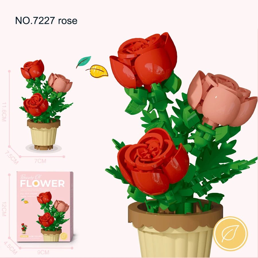 White Lily building blocks in flower pot – Blooming Garden Kit by Petaloo