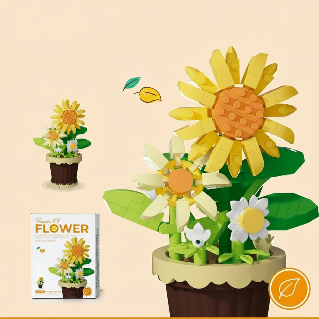 Rose building blocks in flower pot kit – Petaloo Blooming Garden DIY set