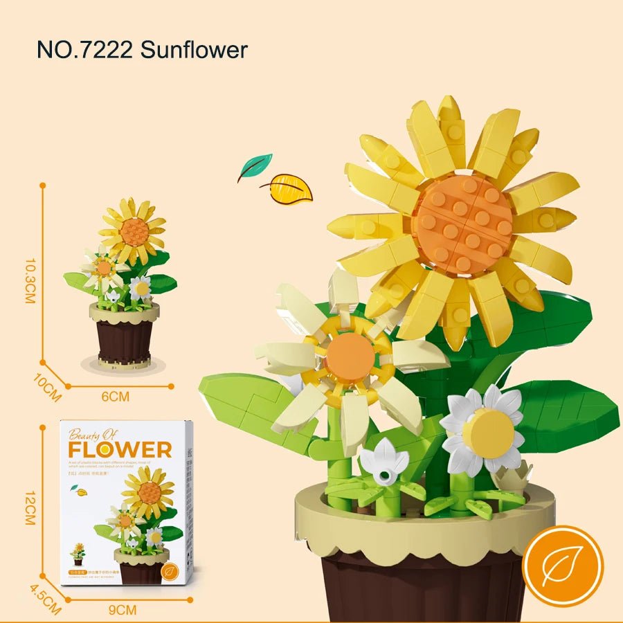 Rose building blocks in flower pot kit – Petaloo Blooming Garden DIY set