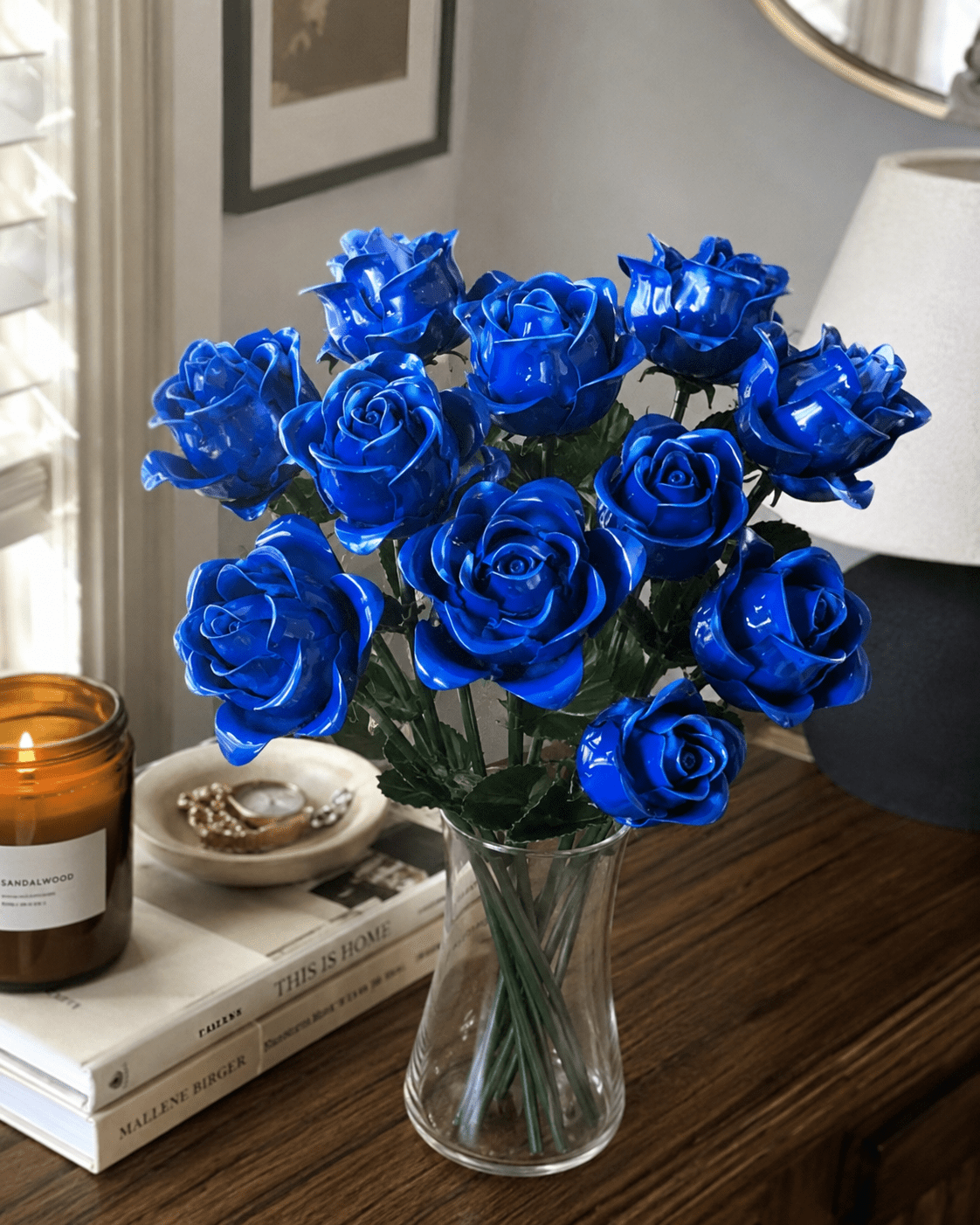 Blue Rose Bouquet Kit – rare blue rose DIY flower building set gift by Petaloo
