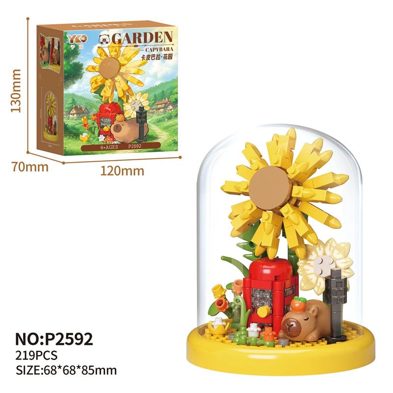 Sunflower Garden Capybara DIY building blocks kit – Petaloo
