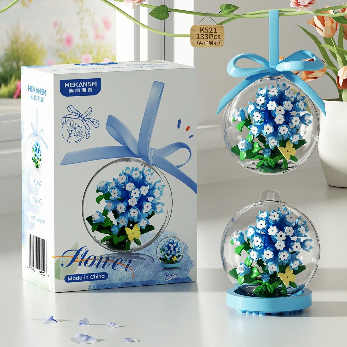 White Blossom crystal flower bouquet DIY kit - Petaloo
