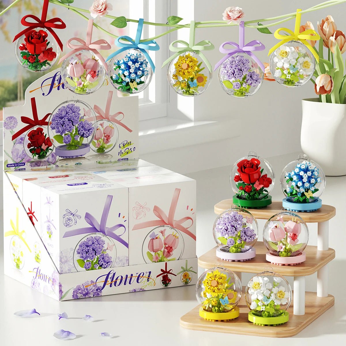DIY crystal flower bouquet multiple colors - Petaloo