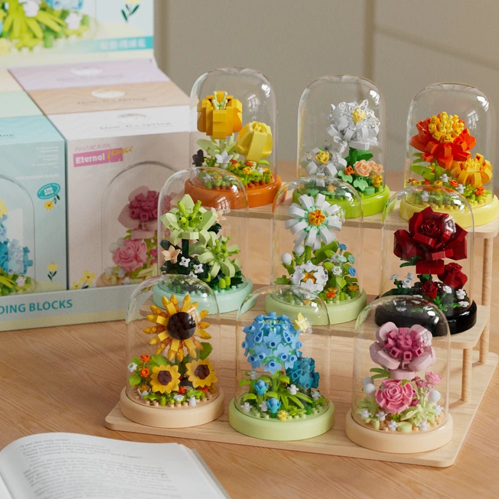 DIY glass dome flower bouquet building blocks – The Eternal Bonsai Kit by Petaloo