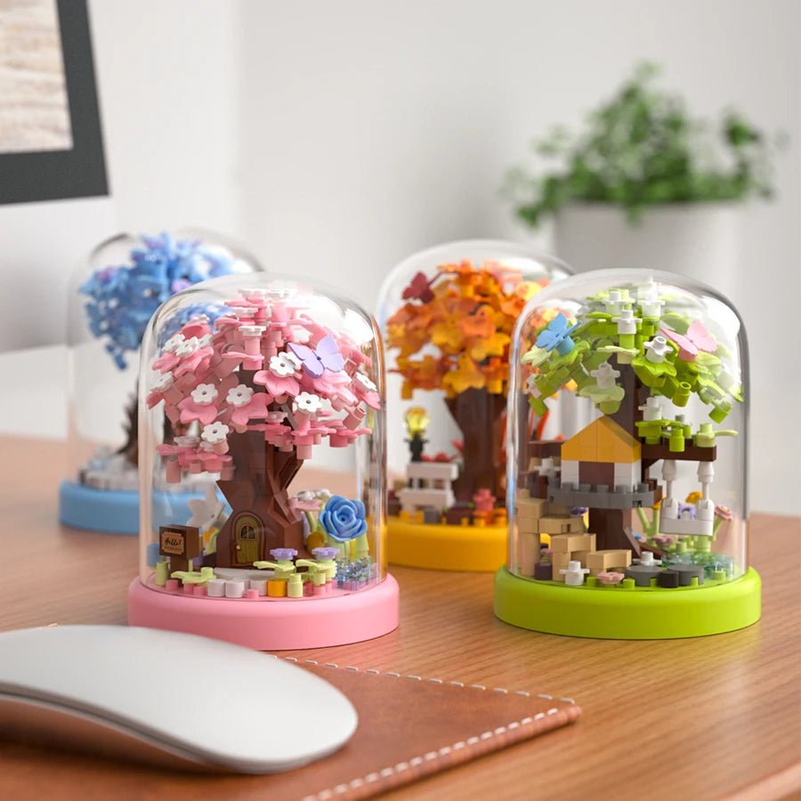 Petaloo Four Seasons Tree Kit – cherry blossom and autumn tree building blocks