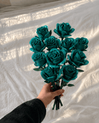Green Rose Bouquet Kit – close-up detail of green rose building blocks by Petaloo