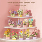 Mini flower pot DIY building blocks – sunflower and rose snap-together kit