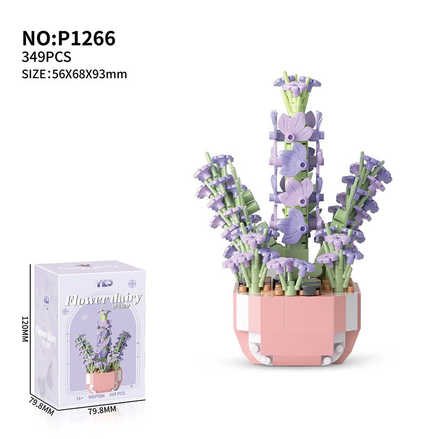 Lavender DIY flower building block kit - Petaloo