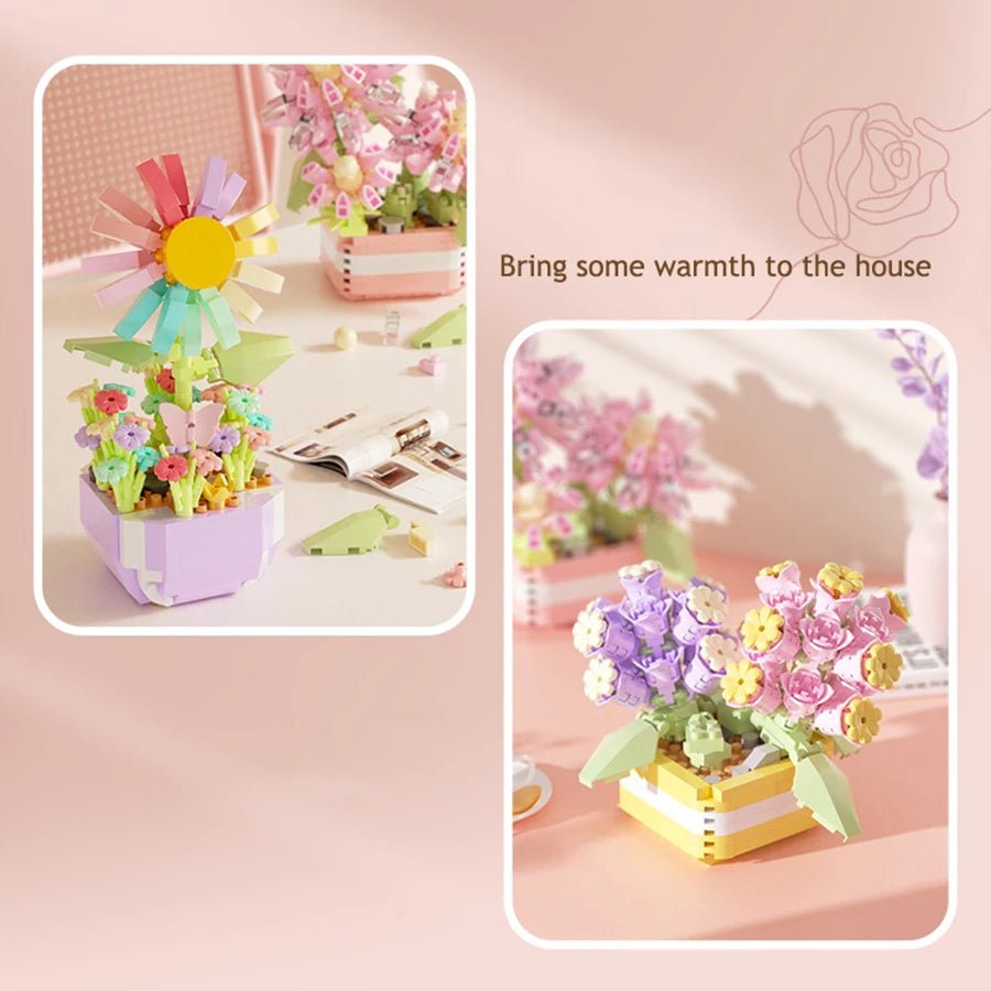 Mini Garden Pot Kit gift box – DIY micro block flower arrangement by Petaloo