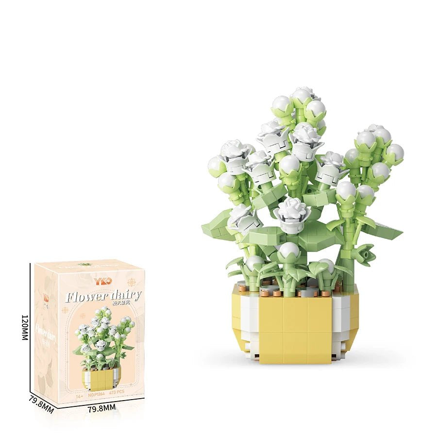 Lily of the Valley DIY flower building block kit - Petaloo