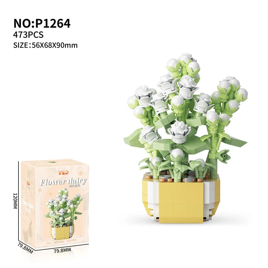 Lily of the Valley DIY flower building block kit - Petaloo