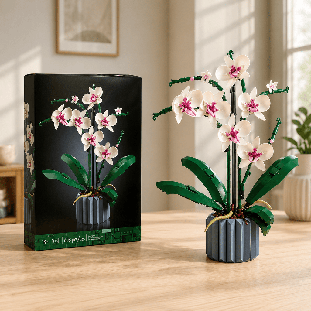 Orchid DIY flower building blocks kit – 608 pieces – Petaloo