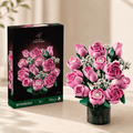 Pink Rose Bouquet Kit DIY building blocks – 12 roses 789 pieces – Petaloo