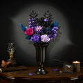 Purple rose bouquet built from blocks, in a black vase - gothic flowers that never wilt - Petaloo