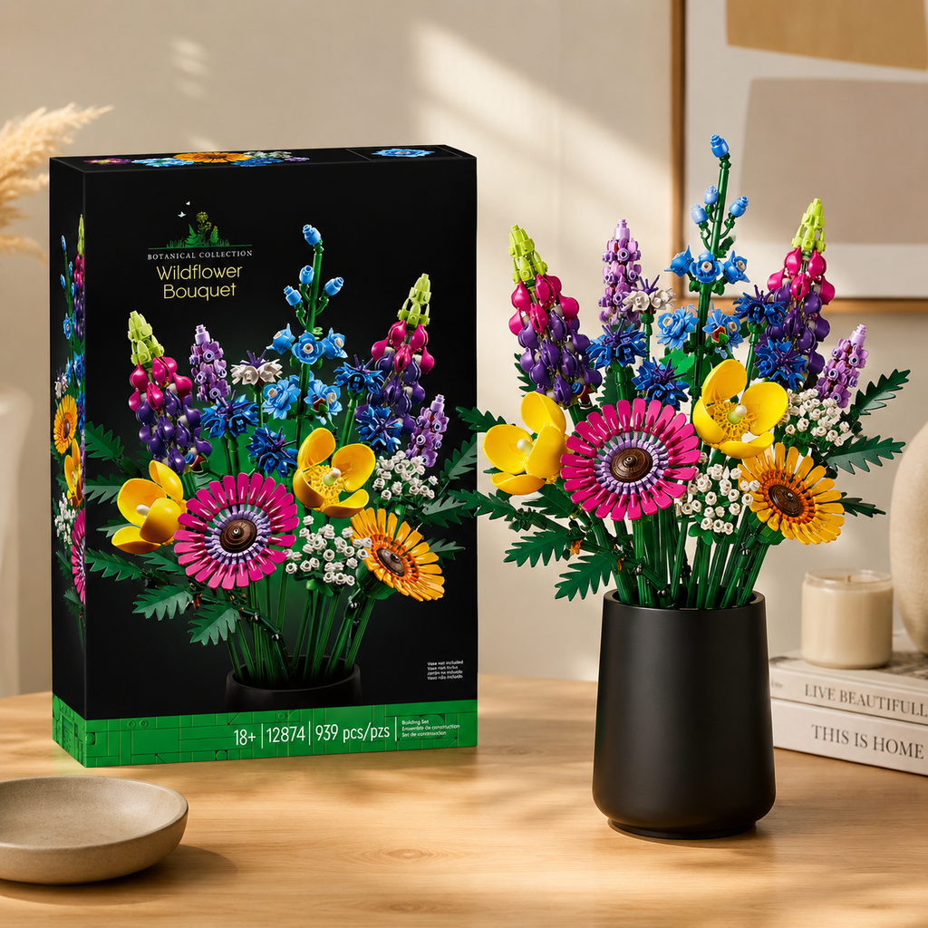 Wildflower Bouquet Kit DIY building blocks – 939 pieces colorful mix – Petaloo