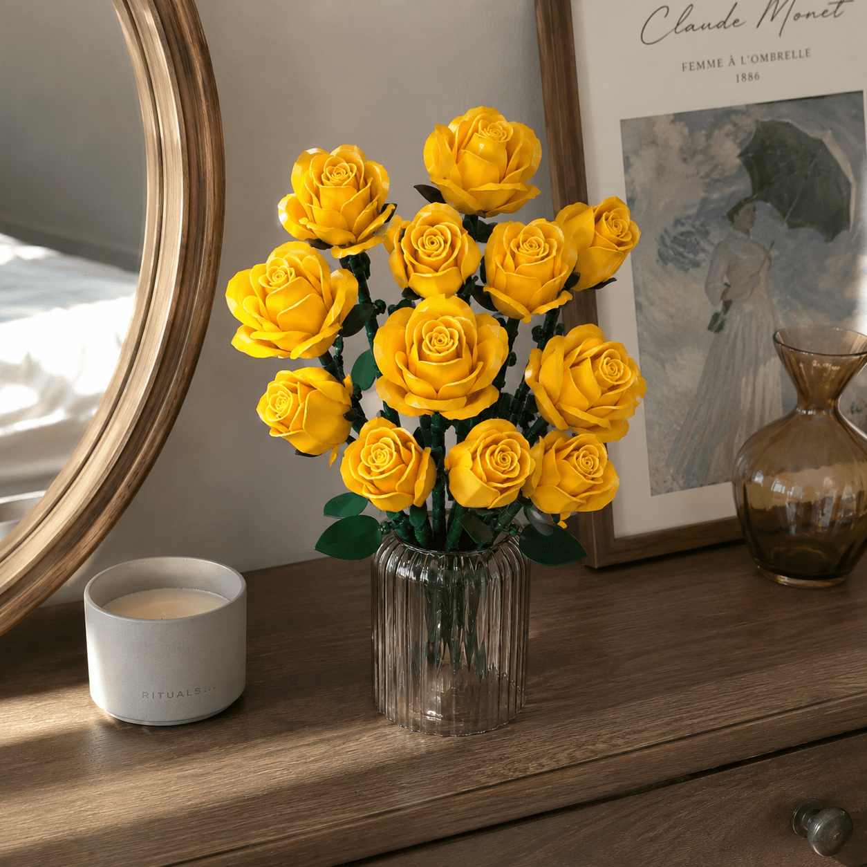 Yellow Rose Bouquet Kit – sunny yellow rose bouquet building set gift by Petaloo
